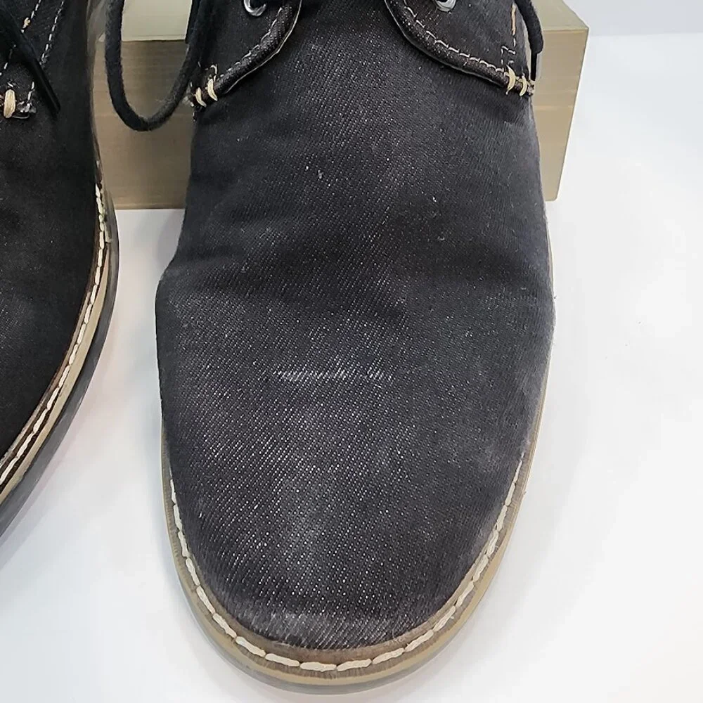Born Denim and Leather Lace Up Oxford Derby Men's Size 12‎